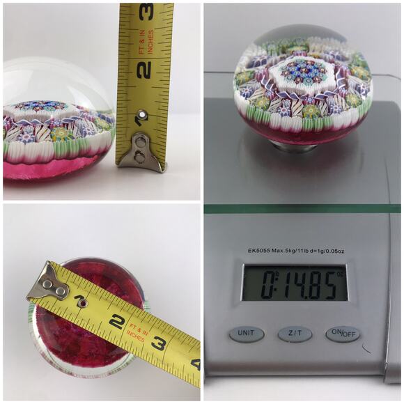 Perthshire PP161 1994 Millefiori Hexagon Cane Radial Twist LE Paperweight Cert - Picture 8 of 16